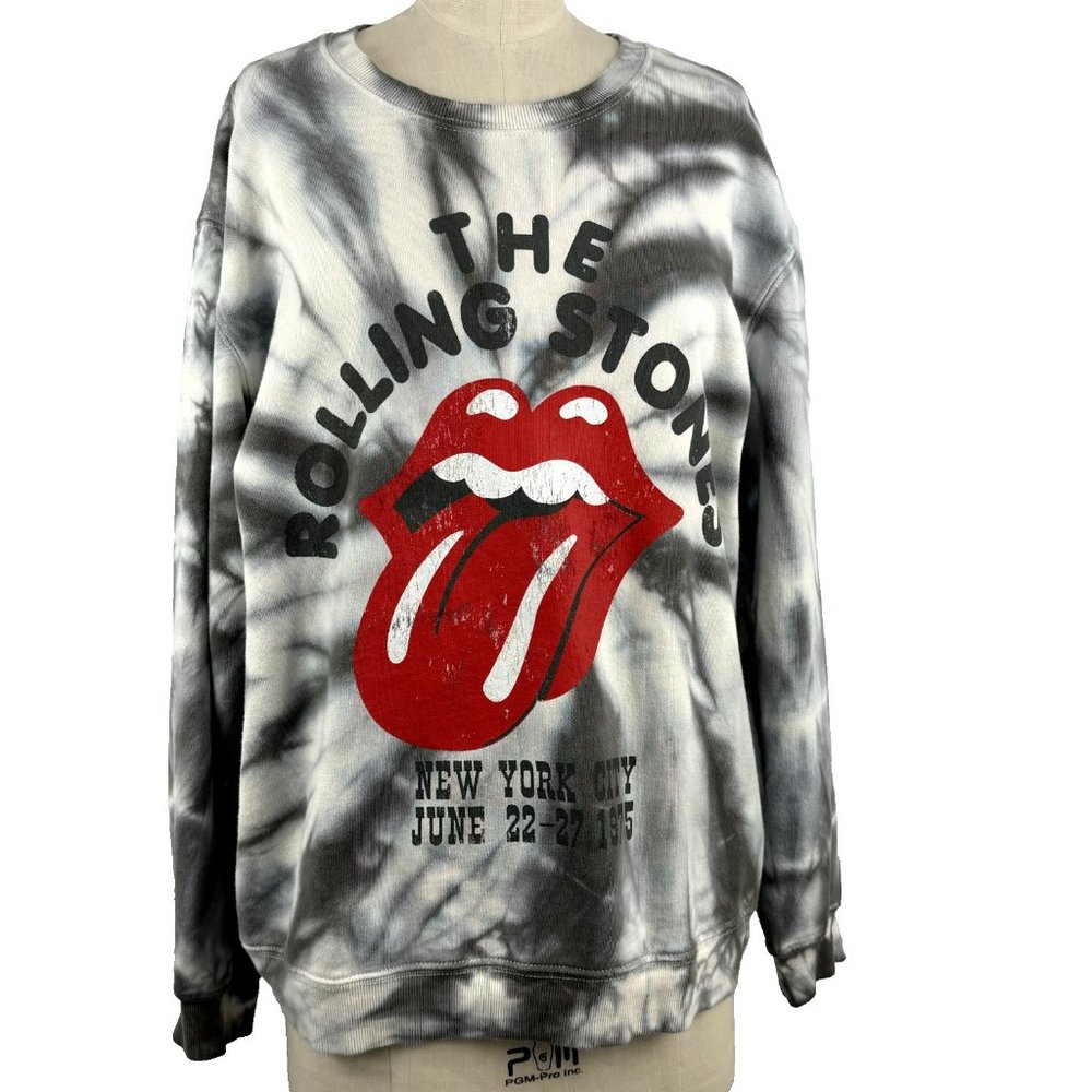 The Rolling Stones Tie Dye Graphic Sweatshirt Crew Neck Womens Size Small